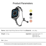 Uhrenarmband „Wings Crushed Diamonds“ aus Zinklegierung, passend für Apple Watch 46 mm / 49 mm / 45 mm / 44 mm und 42 mm / 41 mm / 40 mm / 38 mm