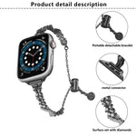 Uhrenarmband „Wings Crushed Diamonds“ aus Zinklegierung, passend für Apple Watch 46 mm / 49 mm / 45 mm / 44 mm und 42 mm / 41 mm / 40 mm / 38 mm