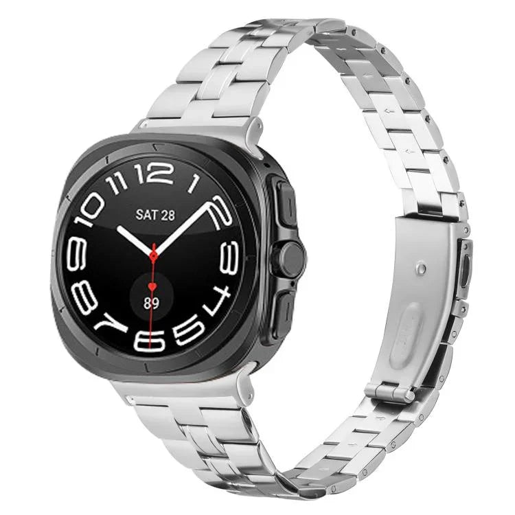 Dreireihiges, schlankes Edelstahl-Uhrenarmband, für Samsung Galaxy Watch Ultra 47 mm / Ultra 2025