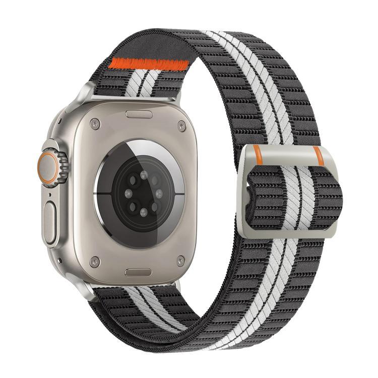 Watchman Nylon-Uhrenarmband mit mechanischer Dornschließe, passend für Apple Watch 46 mm / 49 mm / 45 mm / 44 mm und 42 mm / 41 mm / 40 mm / 38 mm