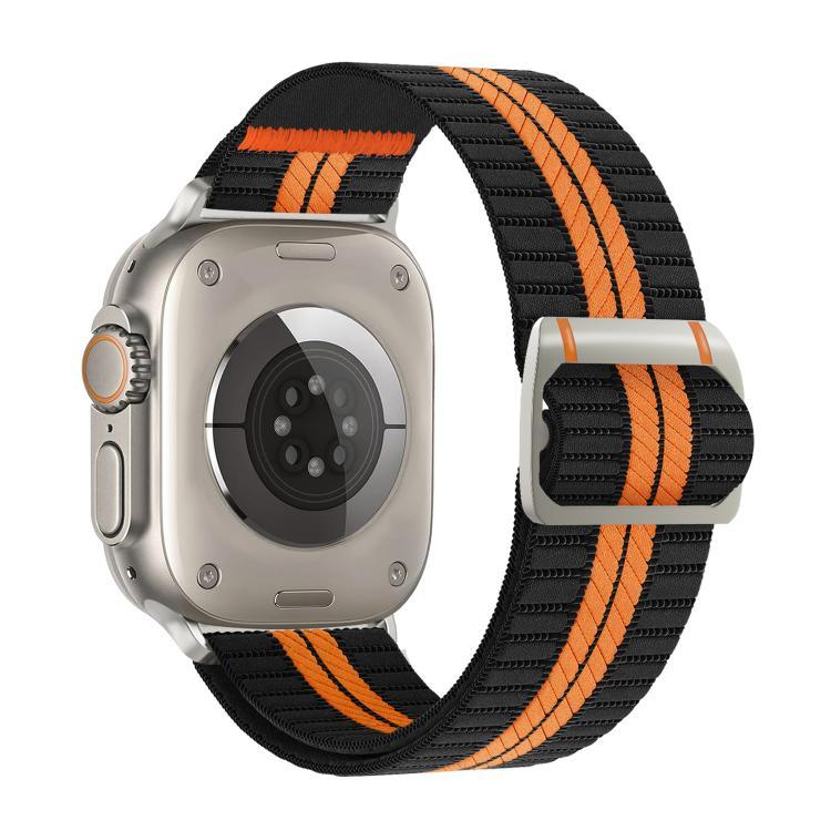 Watchman Nylon-Uhrenarmband mit mechanischer Dornschließe, passend für Apple Watch 46 mm / 49 mm / 45 mm / 44 mm und 42 mm / 41 mm / 40 mm / 38 mm