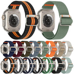 Watchman Nylon-Uhrenarmband mit mechanischer Dornschließe, passend für Apple Watch 46 mm / 49 mm / 45 mm / 44 mm und 42 mm / 41 mm / 40 mm / 38 mm