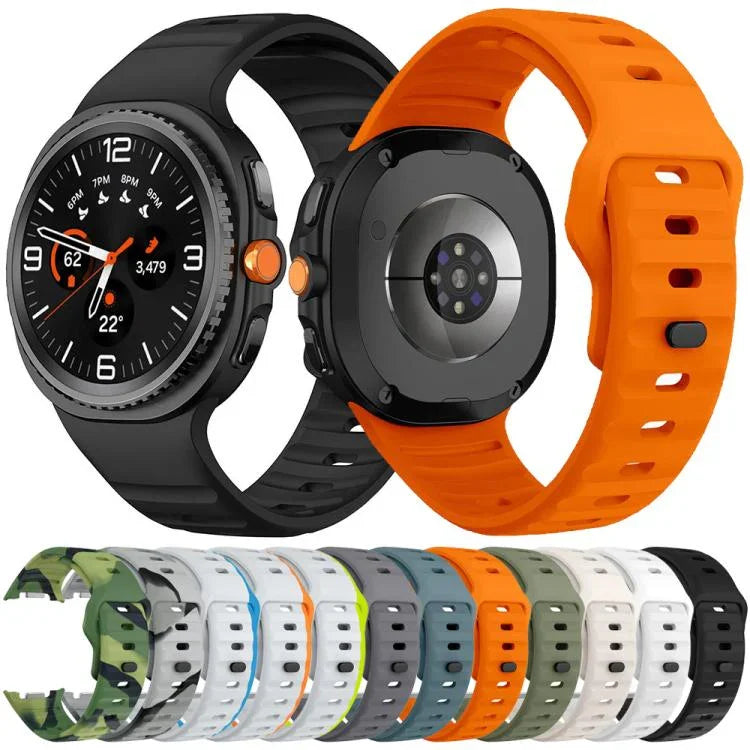 Silikon-Uhrenarmband mit Wellen- und umgekehrter Schnalle, für Samsung Galaxy Watch8 / Watch8 Classic