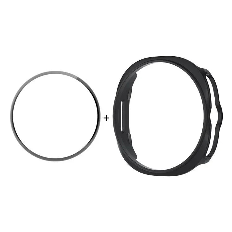 ENKAY Hat-Prince 2-in-1 Uhrenhülle aus einfarbigem PC mit vollflächiger PMMA-Schutzfolie, für Samsung Galaxy Watch8 Classic 46 mm