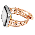 Platinfarbenes Zirkonium-Metallarmband mit Sternmotiv, passend für Apple Watch 46 mm / 49 mm / 45 mm / 44 mm und 42 mm / 41 mm / 40 mm / 38 mm