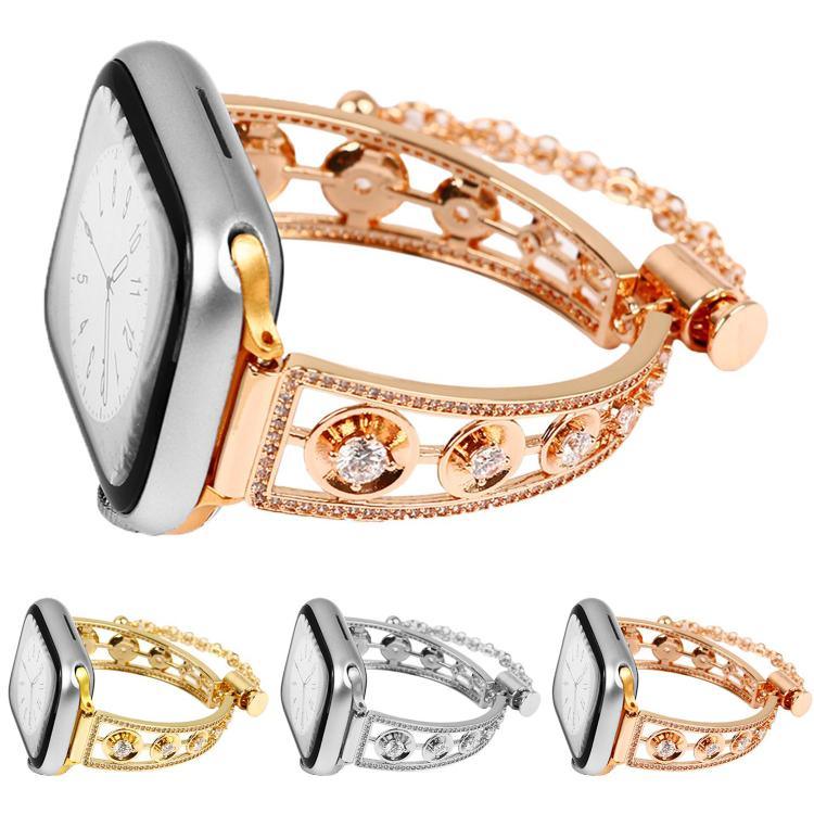 Platinfarbenes Zirkonium-Metallarmband mit Sternmotiv, passend für Apple Watch 46 mm / 49 mm / 45 mm / 44 mm und 42 mm / 41 mm / 40 mm / 38 mm