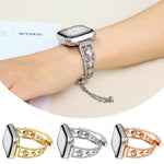 Platinfarbenes Zirkonium-Metallarmband mit Sternmotiv, passend für Apple Watch 46 mm / 49 mm / 45 mm / 44 mm und 42 mm / 41 mm / 40 mm / 38 mm