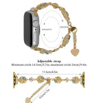 Armband mit vierblättrigem Kleeblatt-Motiv aus Metalllegierung, passend für Apple Watch 46 mm / 49 mm / 45 mm / 44 mm und 42 mm / 41 mm / 40 mm / 38 mm