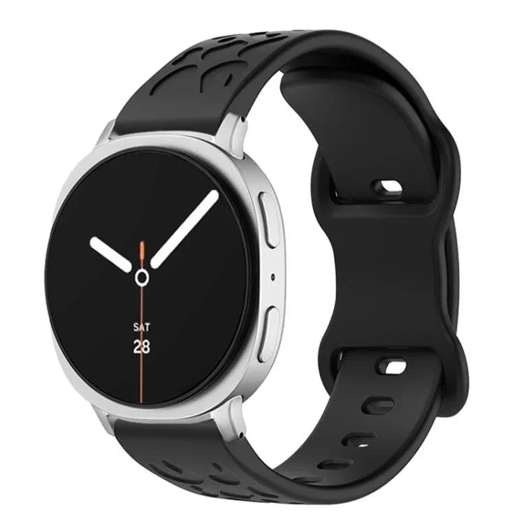 Silikonarmband mit konkavem Leopardenmuster und Schmetterlingsschließe, passend für Samsung Galaxy Watch8 / Watch8 Classic