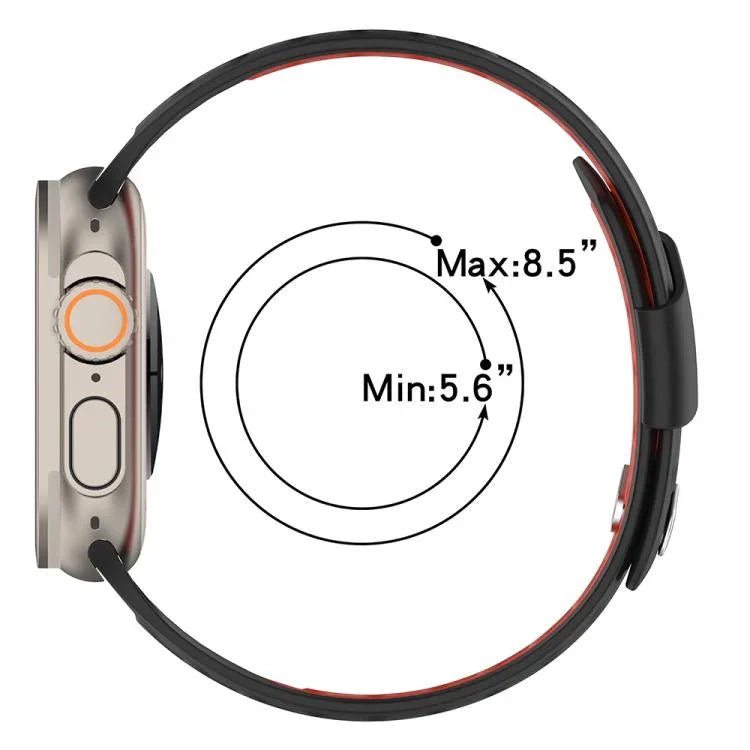 Oblique Buckle Breathable Two-Color Silicone Watch Band, For Apple Watch 46mm / 49mm / 45mm / 44mm
