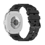 Schwarzes Silikonarmband mit rundem Ende und Dornschließe, passend für Samsung Galaxy Watch8 / Watch8 Classic