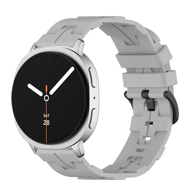 Schwarzes Silikonarmband mit rundem Ende und Dornschließe, passend für Samsung Galaxy Watch8 / Watch8 Classic