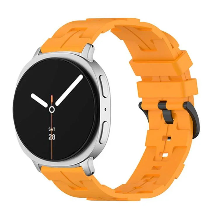 Schwarzes Silikonarmband mit rundem Ende und Dornschließe, passend für Samsung Galaxy Watch8 / Watch8 Classic