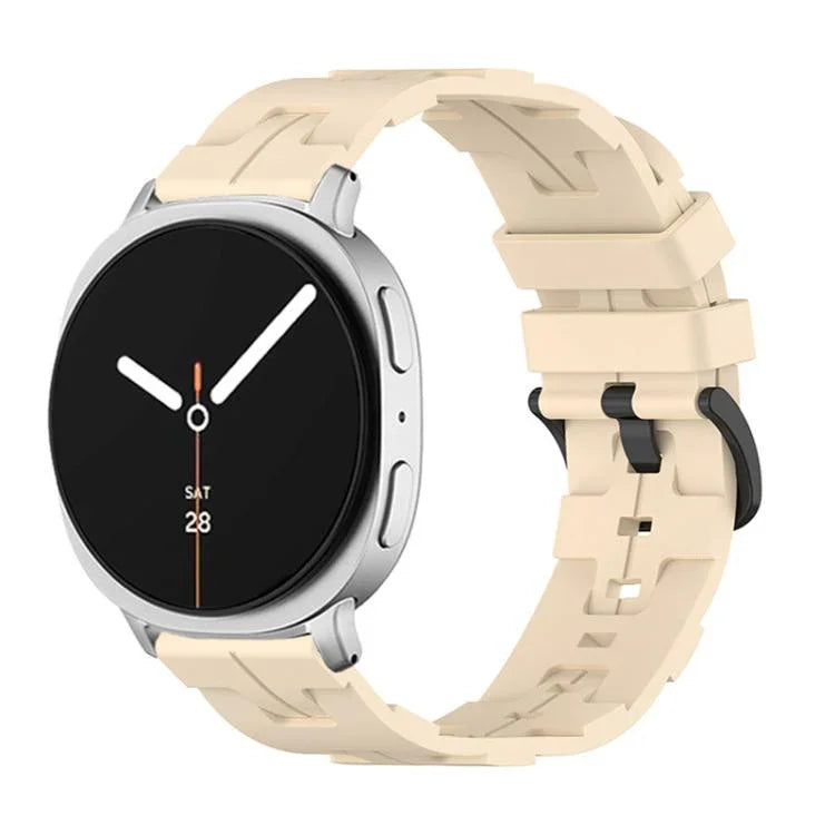 Schwarzes Silikonarmband mit rundem Ende und Dornschließe, passend für Samsung Galaxy Watch8 / Watch8 Classic