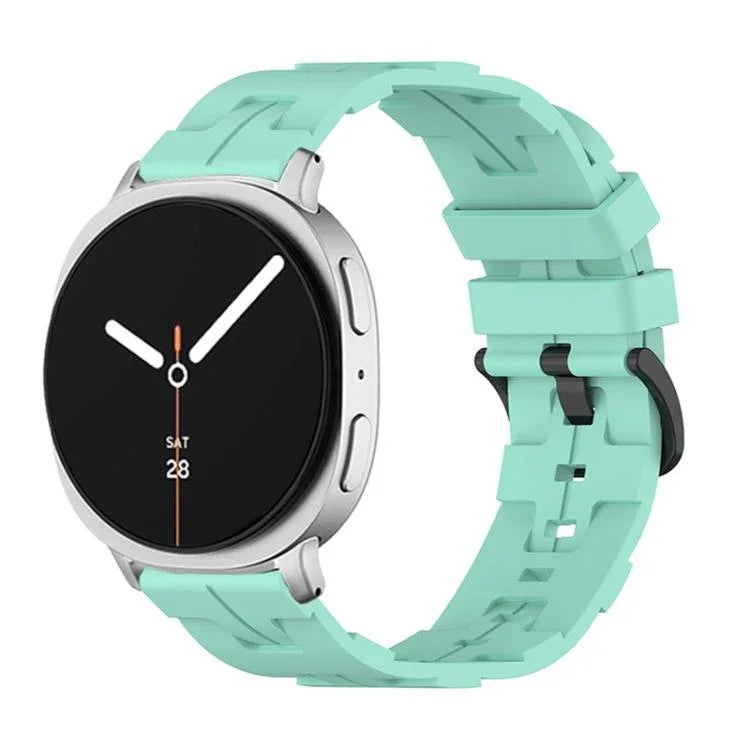 Schwarzes Silikonarmband mit rundem Ende und Dornschließe, passend für Samsung Galaxy Watch8 / Watch8 Classic