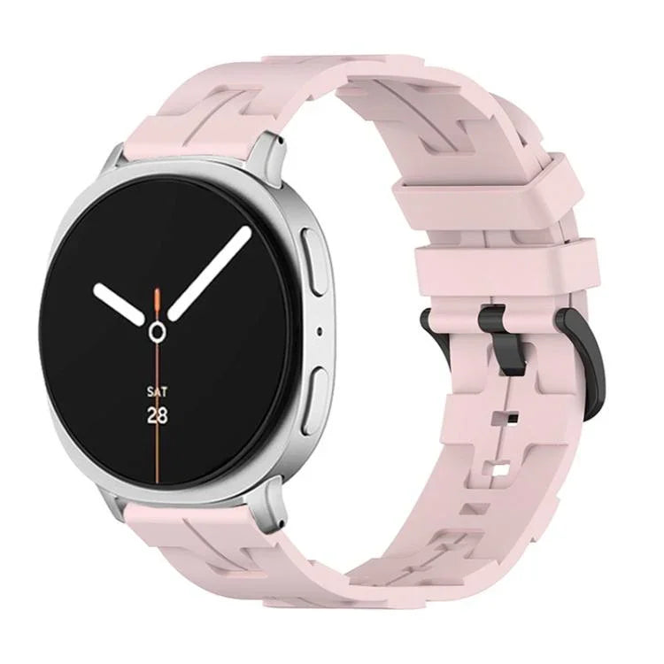 Schwarzes Silikonarmband mit rundem Ende und Dornschließe, passend für Samsung Galaxy Watch8 / Watch8 Classic