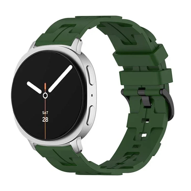 Schwarzes Silikonarmband mit rundem Ende und Dornschließe, passend für Samsung Galaxy Watch8 / Watch8 Classic