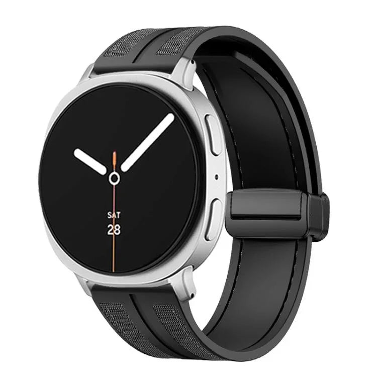 Faltbares Hybrid-Uhrenarmband aus Nylon und Silikon mit Magnetverschluss, passend für Samsung Galaxy Watch8 / Watch8 Classic
