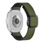 Quadratisches Uhrenarmband aus Leder und Silikon mit Magnetverschluss, passend für Samsung Galaxy Watch8 / Watch8 Classic