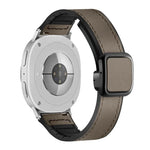 Quadratisches Uhrenarmband aus Leder und Silikon mit Magnetverschluss, passend für Samsung Galaxy Watch8 / Watch8 Classic