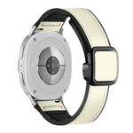 Quadratisches Uhrenarmband aus Leder und Silikon mit Magnetverschluss, passend für Samsung Galaxy Watch8 / Watch8 Classic