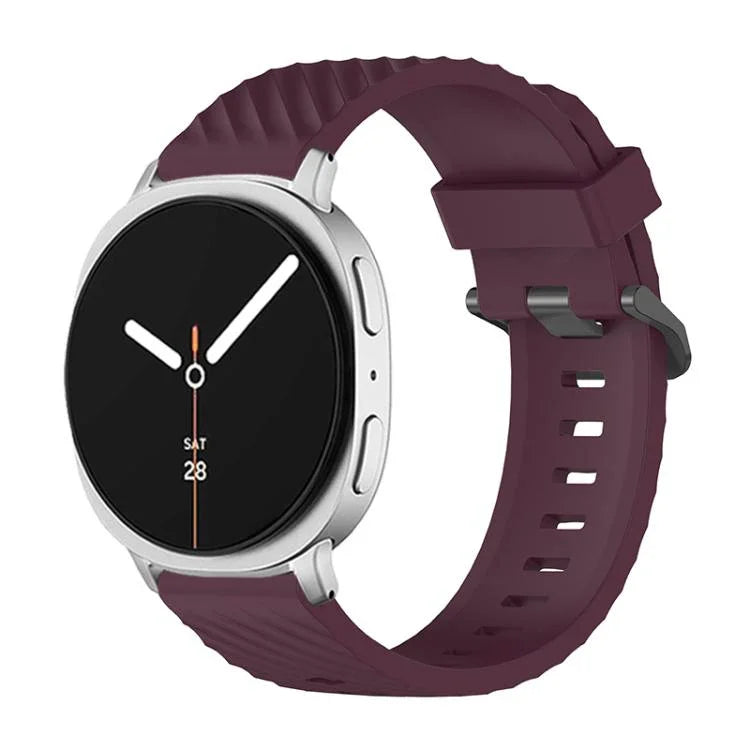 Black Buckle Spruce Silicone Watch Band, For Samsung Galaxy Watch8 / Watch8 Classic