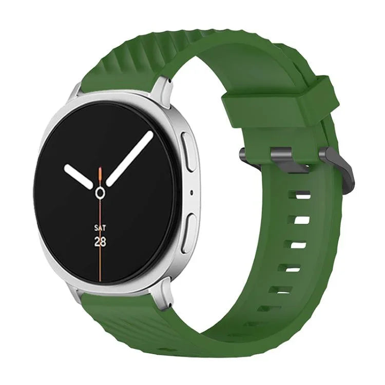 Black Buckle Spruce Silicone Watch Band, For Samsung Galaxy Watch8 / Watch8 Classic