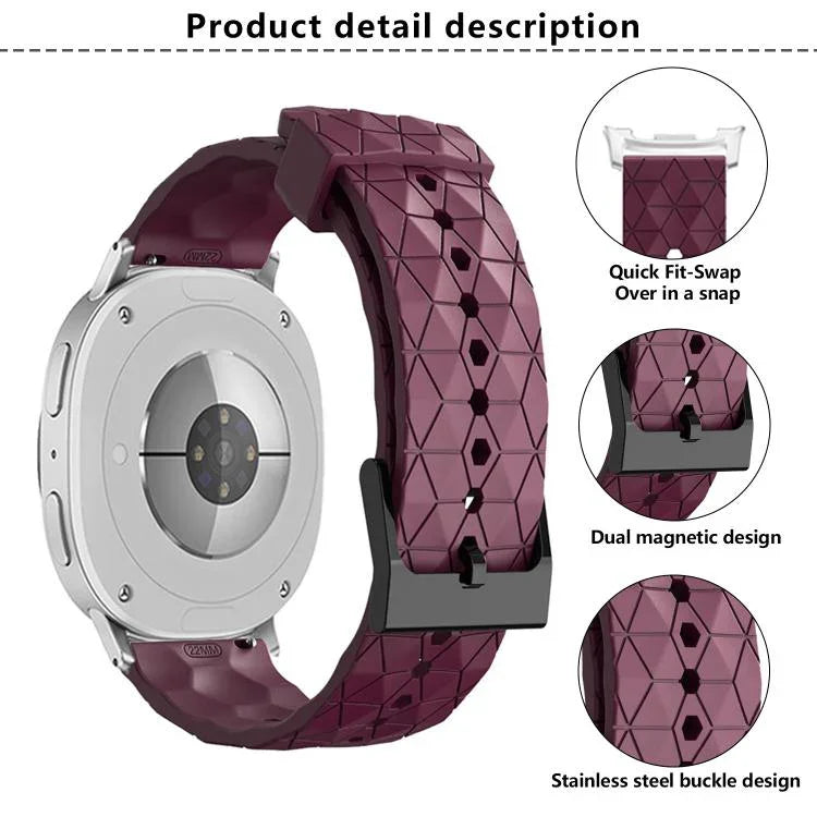 Silikonarmband mit Fußballmuster, einfarbig, für Samsung Galaxy Watch8 / Watch8 Classic