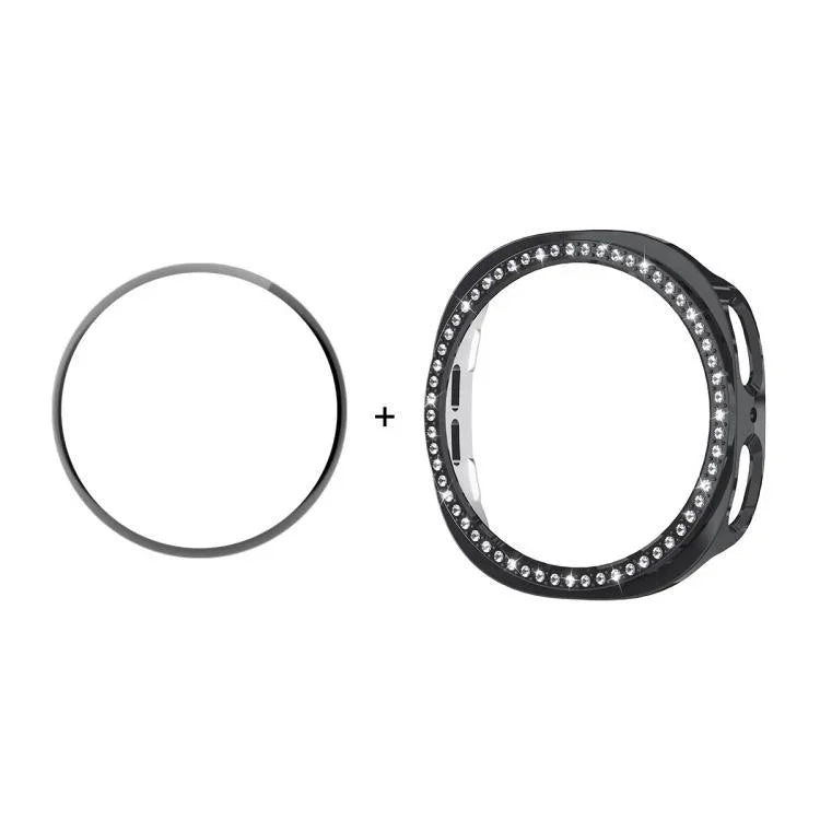 ENKAY Hat-Prince Diamond PC Watch Cover with Full Coverage PMMA Soft Film, For Samsung Galaxy Watch8 44mm, For Samsung Galaxy Watch8 40mm