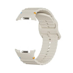 Speed Bezel and Wavy Grain Stitched Color Buckle Silicone Watch Band, For Samsung Galaxy Watch8 44mm, For Samsung Galaxy Watch8 40mm
