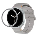 Speed Bezel and Wavy Grain Stitched Color Buckle Silicone Watch Band, For Samsung Galaxy Watch8 44mm, For Samsung Galaxy Watch8 40mm