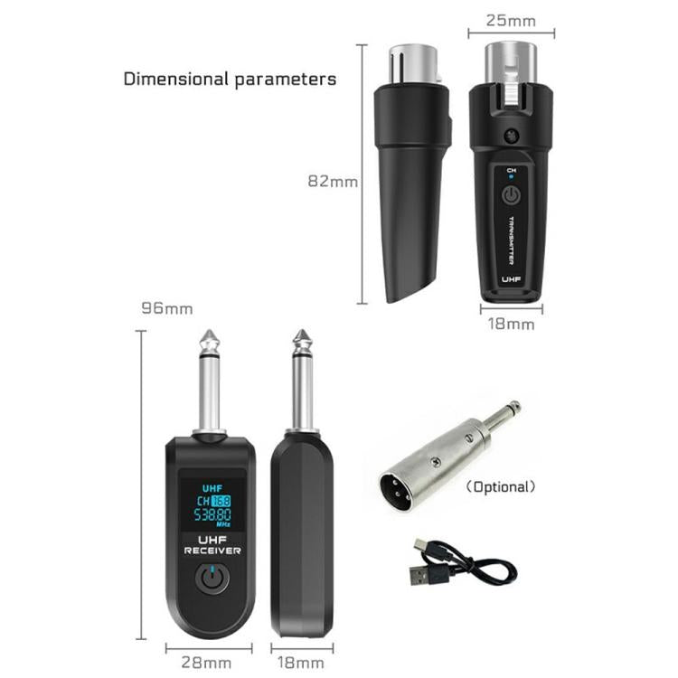 K1 Für Handheld Dynamisches Mikrofon Kabelgebundener zu kabelloser Mikrofon-Konverter, 1 Sender + 1 Empfänger, 1 Sender + 1 Empfänger