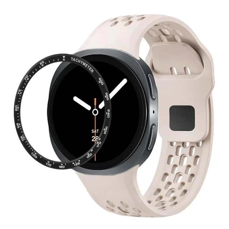 Speed-Lünette und schwarzes Silikonarmband mit umgekehrter Schnalle, für Samsung Galaxy Watch8 44 mm und 40 mm