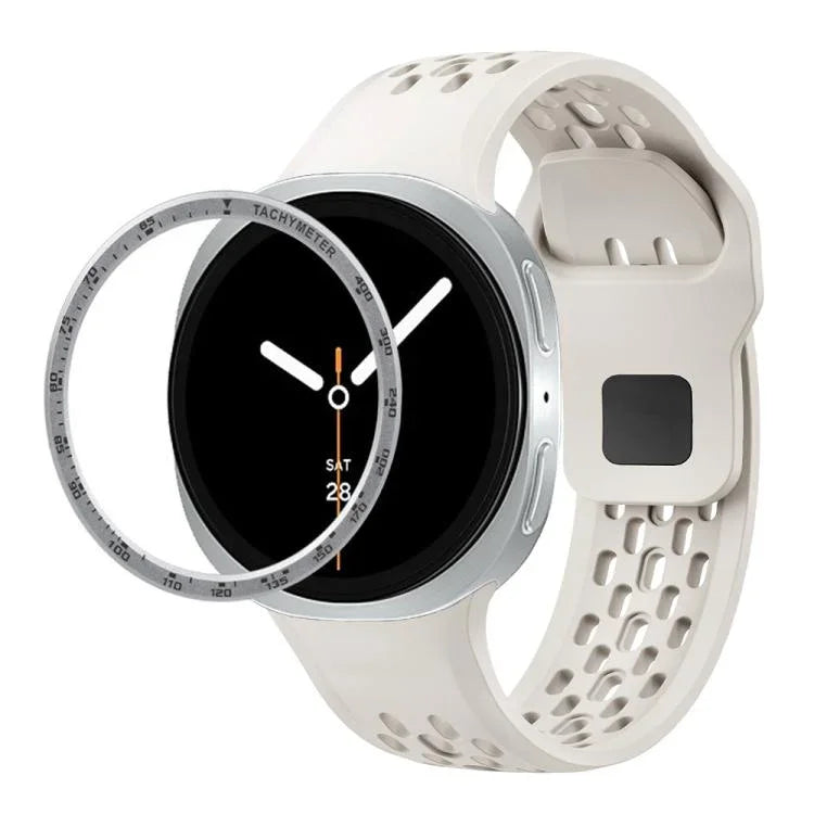Speed-Lünette und schwarzes Silikonarmband mit umgekehrter Schnalle, für Samsung Galaxy Watch8 44 mm und 40 mm