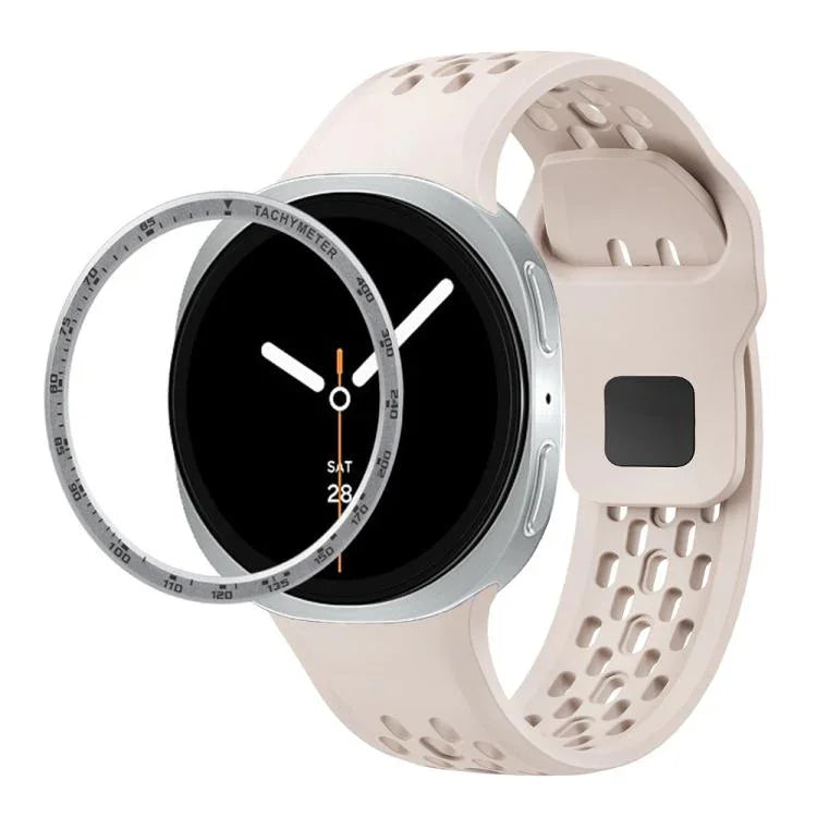 Speed-Lünette und schwarzes Silikonarmband mit umgekehrter Schnalle, für Samsung Galaxy Watch8 44 mm und 40 mm