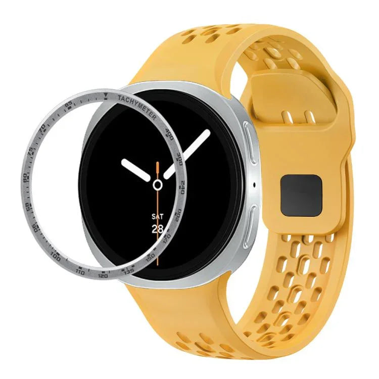 Speed-Lünette und schwarzes Silikonarmband mit umgekehrter Schnalle, für Samsung Galaxy Watch8 44 mm und 40 mm