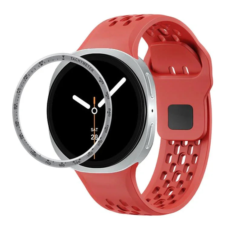 Speed-Lünette und schwarzes Silikonarmband mit umgekehrter Schnalle, für Samsung Galaxy Watch8 44 mm und 40 mm