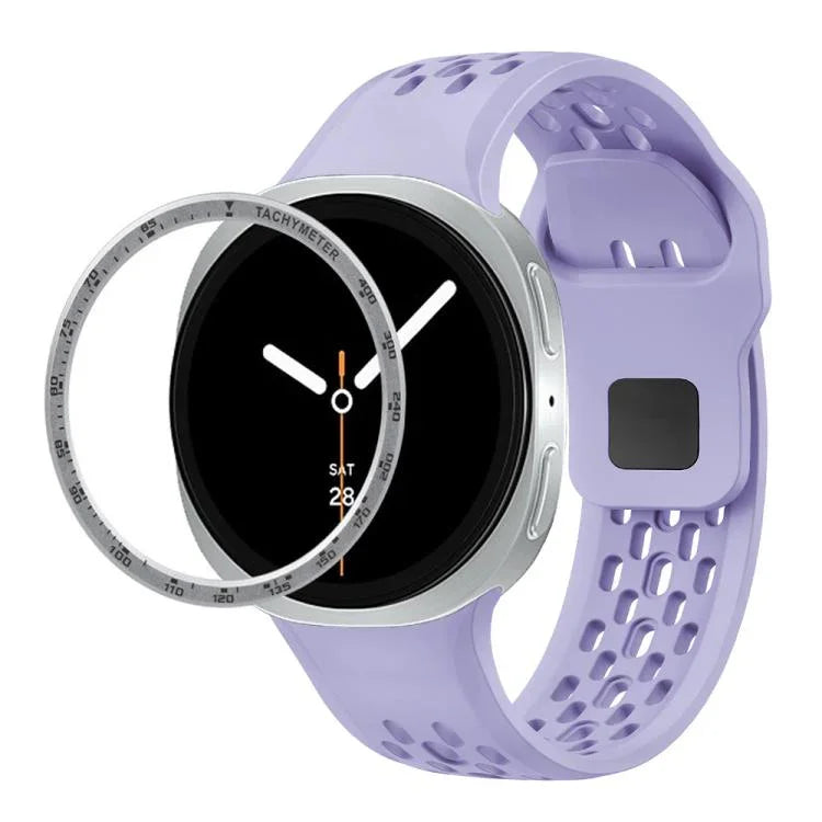 Speed-Lünette und schwarzes Silikonarmband mit umgekehrter Schnalle, für Samsung Galaxy Watch8 44 mm und 40 mm