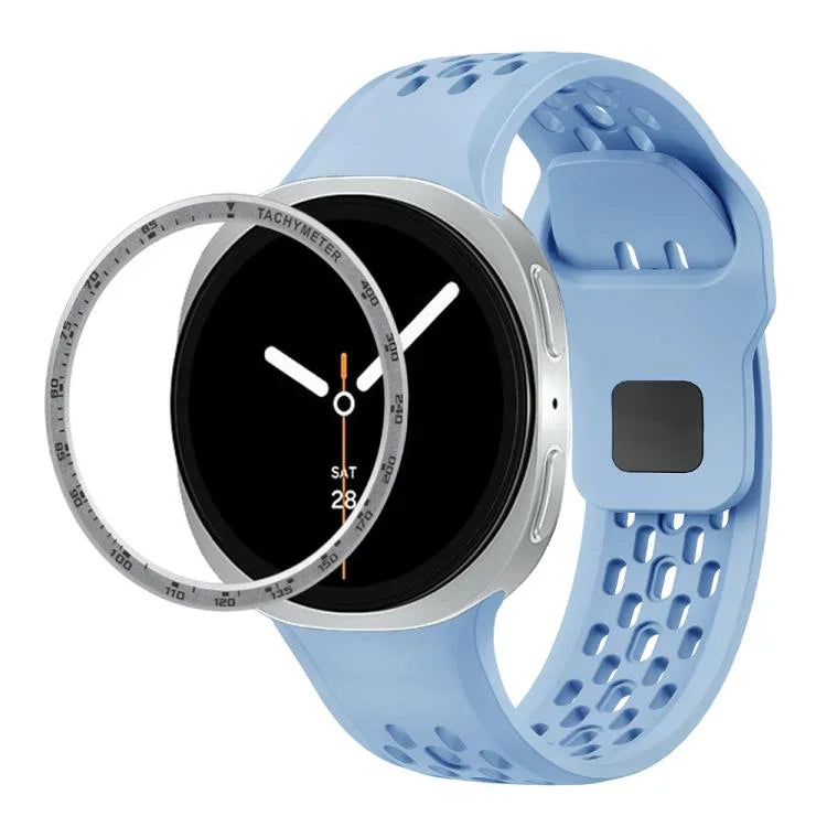 Speed-Lünette und schwarzes Silikonarmband mit umgekehrter Schnalle, für Samsung Galaxy Watch8 44 mm und 40 mm