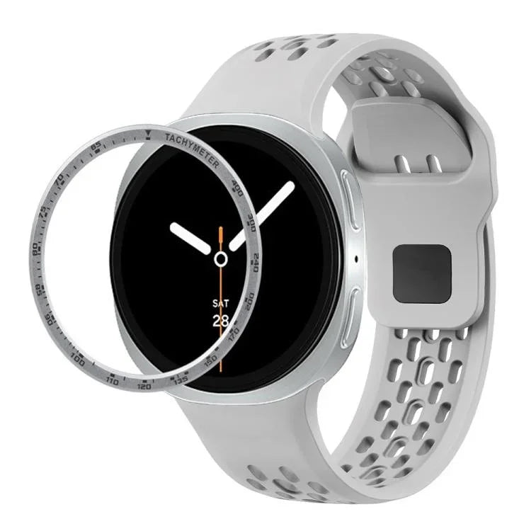 Speed-Lünette und schwarzes Silikonarmband mit umgekehrter Schnalle, für Samsung Galaxy Watch8 44 mm und 40 mm