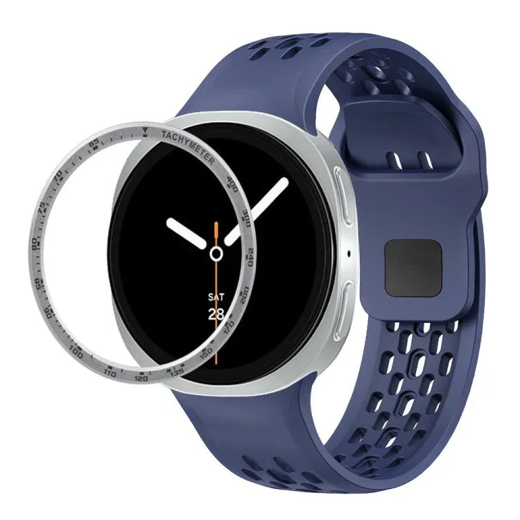 Speed-Lünette und schwarzes Silikonarmband mit umgekehrter Schnalle, für Samsung Galaxy Watch8 44 mm und 40 mm