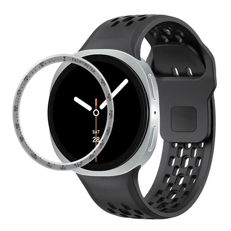 Speed-Lünette und schwarzes Silikonarmband mit umgekehrter Schnalle, für Samsung Galaxy Watch8 44 mm und 40 mm