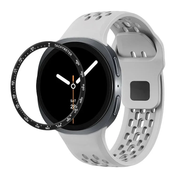 Speed-Lünette und schwarzes Silikonarmband mit umgekehrter Schnalle, für Samsung Galaxy Watch8 44 mm und 40 mm