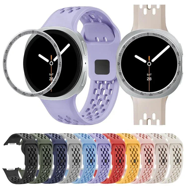 Speed-Lünette und schwarzes Silikonarmband mit umgekehrter Schnalle, für Samsung Galaxy Watch8 44 mm und 40 mm