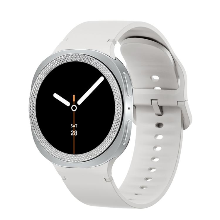 Lünette mit rautenförmiger Struktur und einfarbiges, genähtes Silikonarmband, für Samsung Galaxy Watch8 44 mm und 40 mm