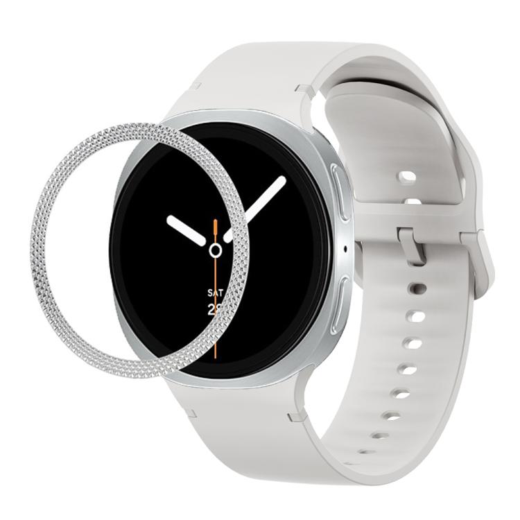 Lünette mit rautenförmiger Struktur und einfarbiges, genähtes Silikonarmband, für Samsung Galaxy Watch8 44 mm und 40 mm