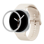 Lünette mit rautenförmiger Struktur und einfarbiges, genähtes Silikonarmband, für Samsung Galaxy Watch8 44 mm und 40 mm