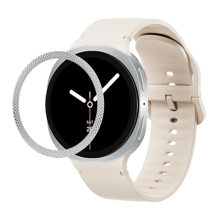 Lünette mit rautenförmiger Struktur und einfarbiges, genähtes Silikonarmband, für Samsung Galaxy Watch8 44 mm und 40 mm