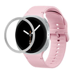 Lünette mit rautenförmiger Struktur und einfarbiges, genähtes Silikonarmband, für Samsung Galaxy Watch8 44 mm und 40 mm