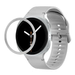 Lünette mit rautenförmiger Struktur und einfarbiges, genähtes Silikonarmband, für Samsung Galaxy Watch8 44 mm und 40 mm